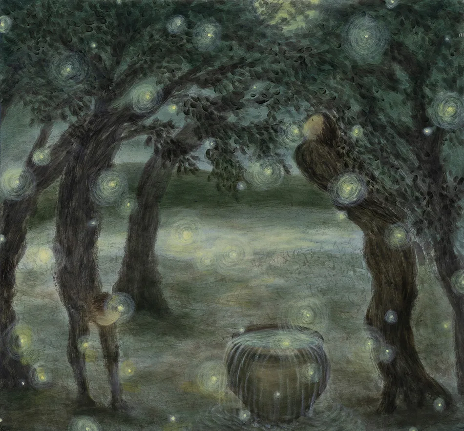 ‘Evening Tree II’, oil on canvas, 66.5×71cm, 2021.