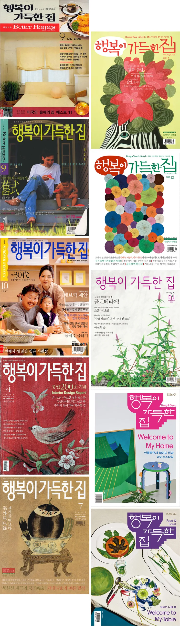 '생활을 디자인하면 행복이 더 커집니다'라는 슬로건을 걸고 1987년 9월 창간한 〈행복이 가득한 집〉. 이번 10월호로 통권 470호를 발행했다.